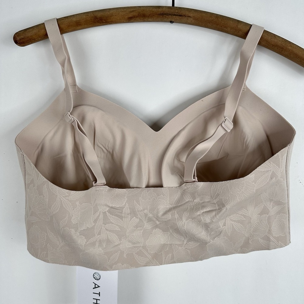 Athleta Ritual Lace Adjustable Bra XL 40 Cup Sz D-DD Sand Beige Nude Pull On NWT - Picture 5 of 9